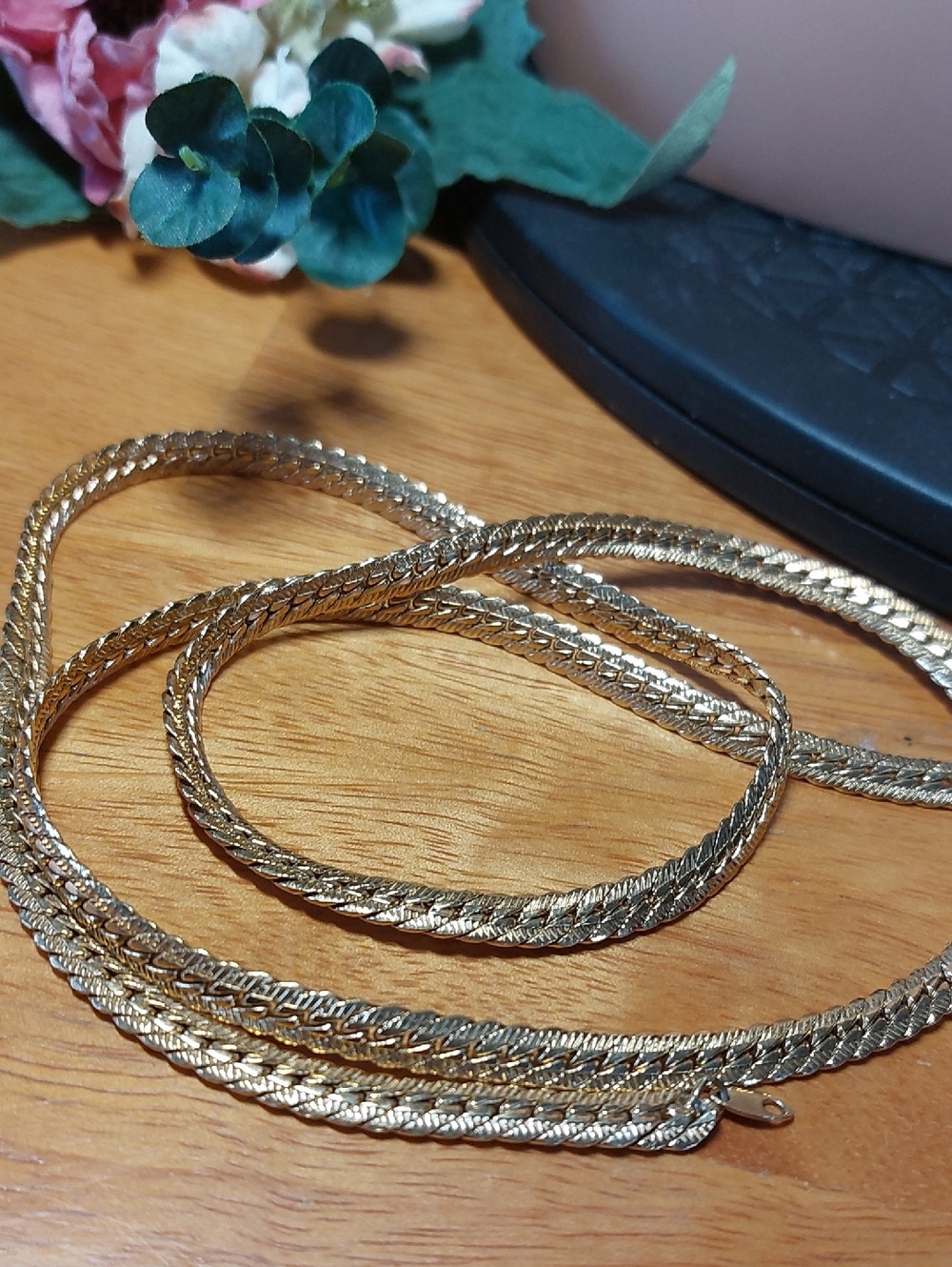 Vintage Trifari Long Gold Plated 28" Chain Necklace Beautiful!